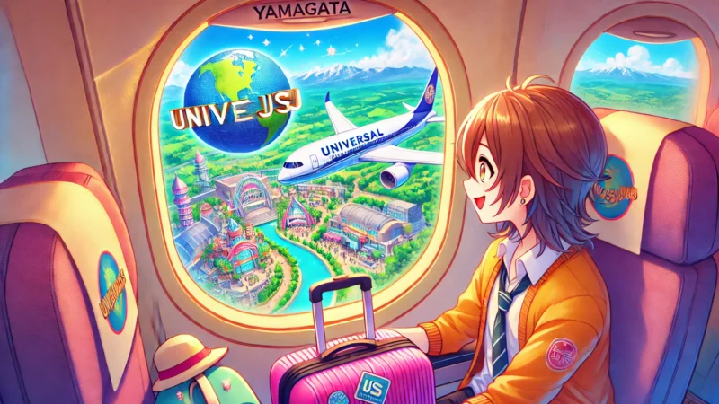 【山形からユニバーサルスタジオジャパン】飛行機でUSJへ家族4人旅行!旅行交通費はいくらかかる?