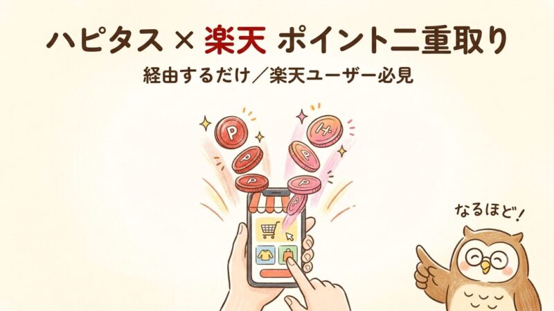 【二重取り】ハピタス×楽天のやり方は？楽天市場で得する手順を実例で解説